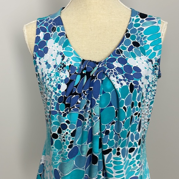 Laura Petite Sleeveless Multi-Coloured Print Top Sz Small EUC - Picture 3 of 12